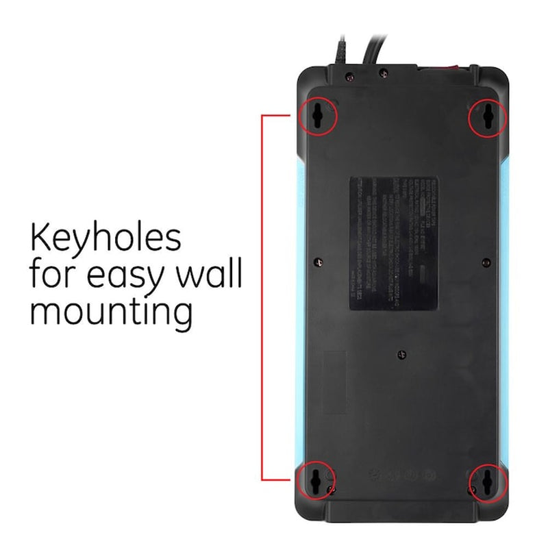 8-Ft 12 -Outlet 4320 Joules 1800 -Watts Black Indoor AC Sur Protector