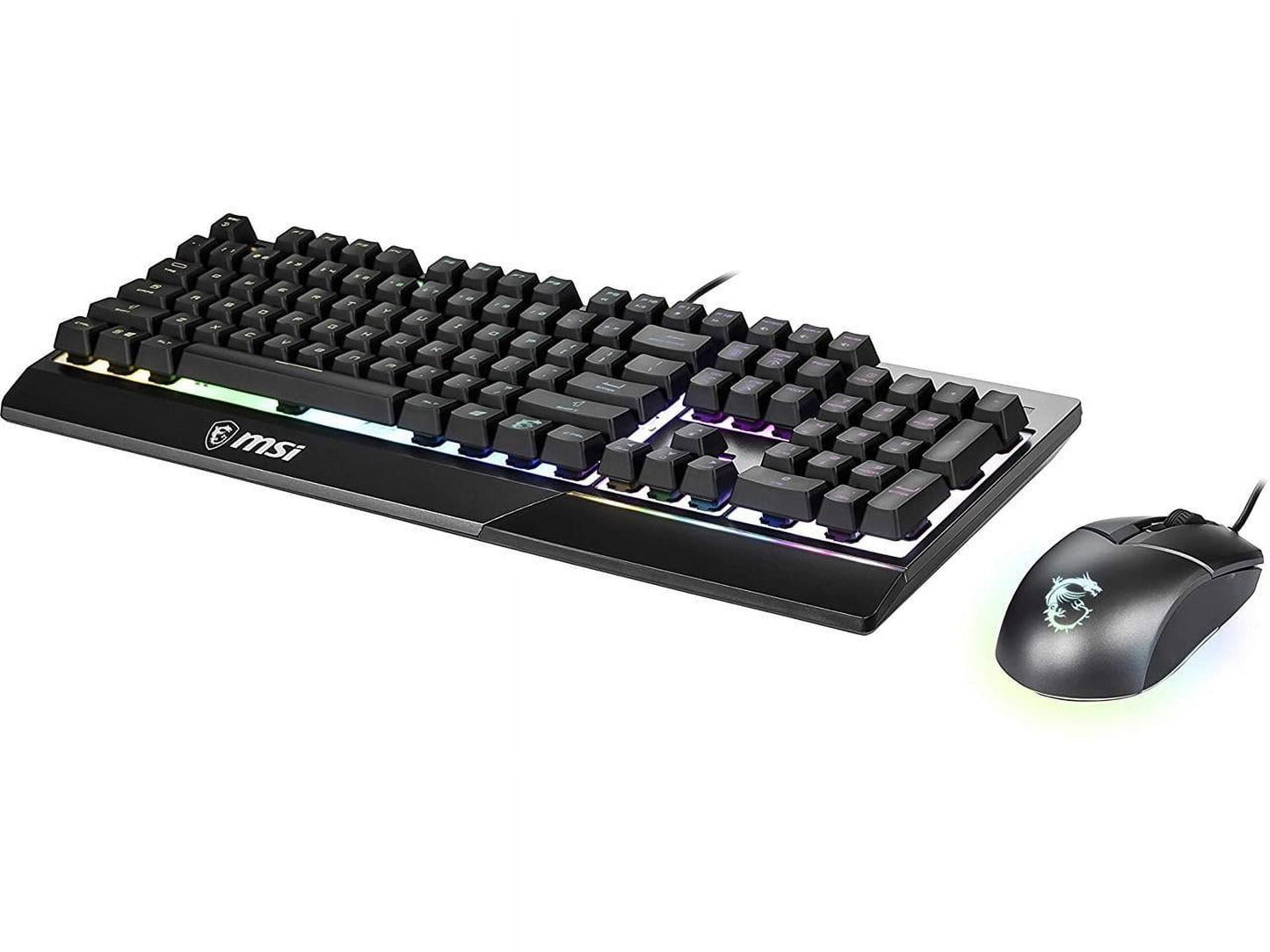 Vigor GK30 Gaming Keyboard & GM11 Gaming Mouse Combo - Mechanical Membrane Switches, 6-Zone RGB, Water Repellent & Splash-Proof, 5000 DPI - Black