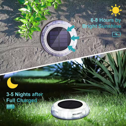 Solar Powered 4-Lights America Style Color Deco LED Garden Fence Pool Porch Waterproof Lights (4PK)