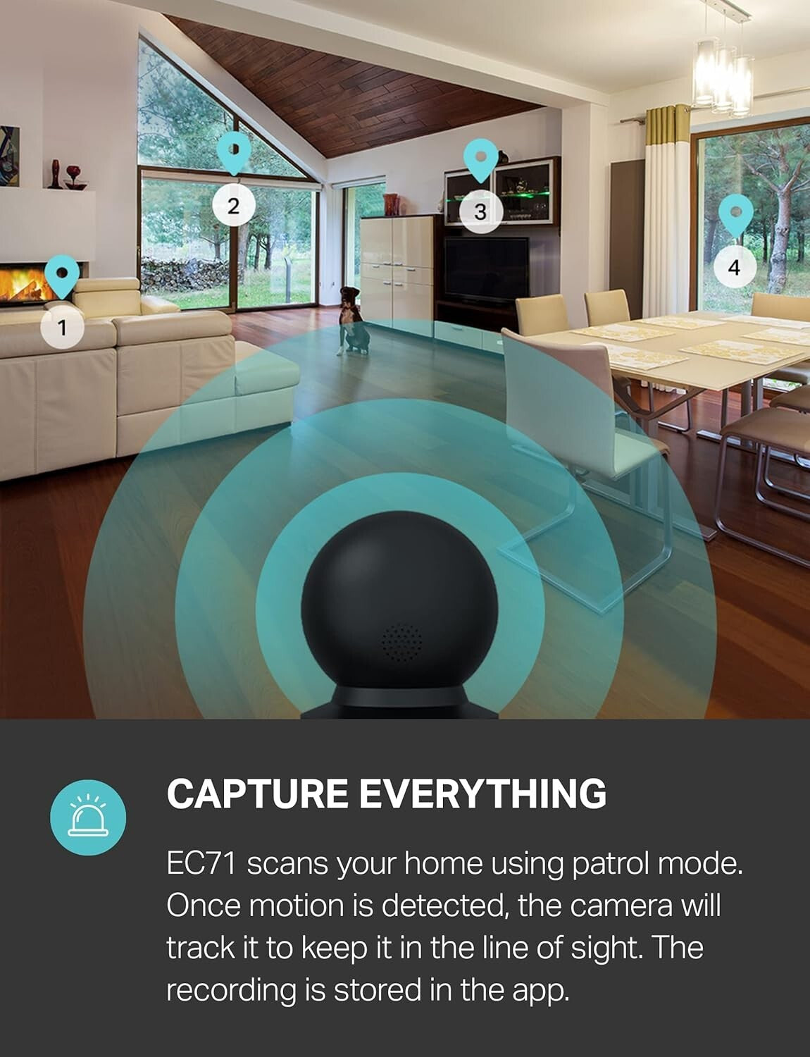 HD Indoor Security Camera, 2-Way Audio, Night Vision, Works W/ Smart Devices