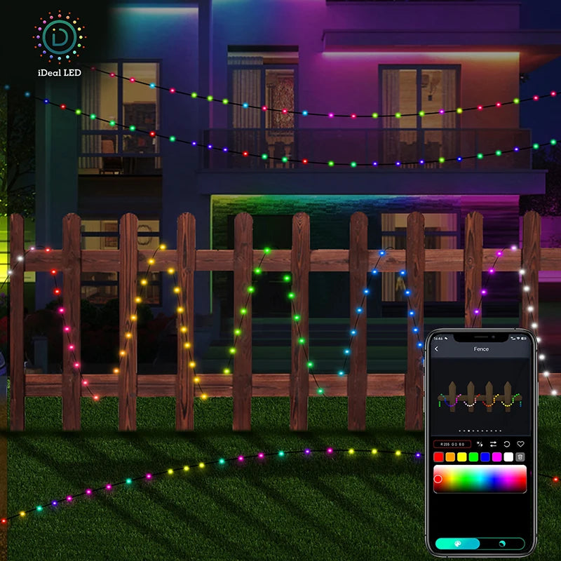 5M 10M 20M Fairy String Lights Dreamcolor USB LED RGB String Lights APP Smart Lights DIY Display Garland Wall Party Decoration