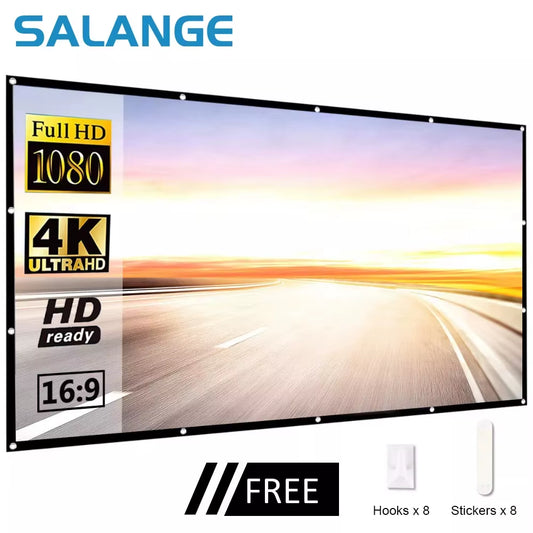Projector Curtain Portable Projection Screen 100/120/150 Inch 16:9 Imaging Outdoor Movie Screen for Travel Home Theater 2023 New