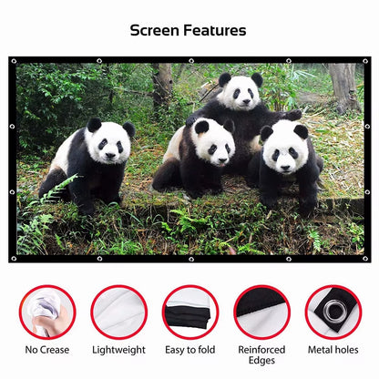 Projector Curtain Portable Projection Screen 100/120/150 Inch 16:9 Imaging Outdoor Movie Screen for Travel Home Theater 2023 New