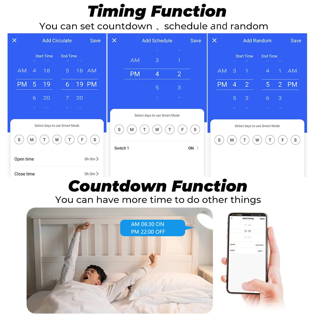 16A 20A Tuya Smart Plug EU Wifi Smart Socket with Power Monitoring Electrical Sockets APP Control Timing Voice for Alexa Google