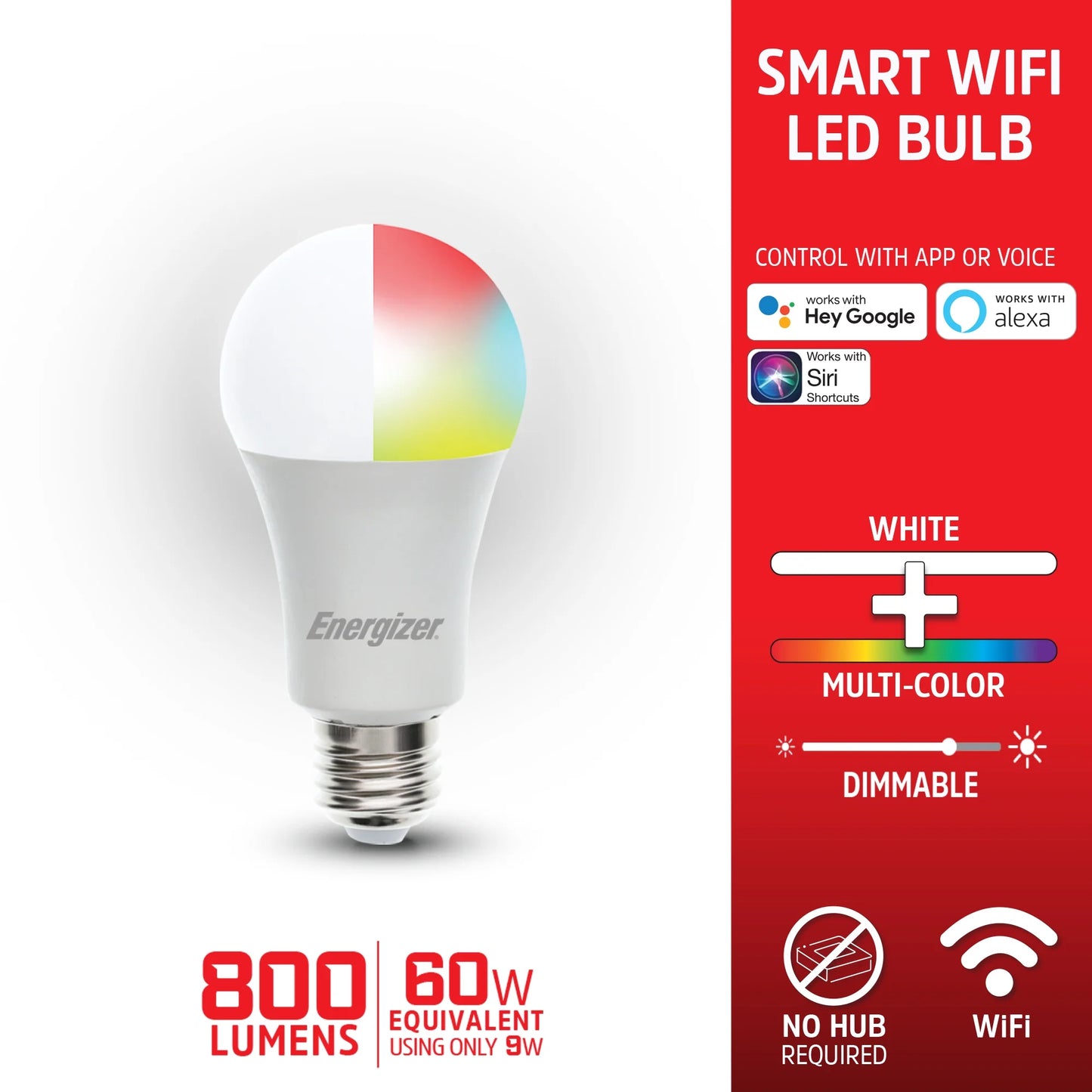 24-Pack Smart Wi-Fi Multi-Color and Single White LED Light Bulb, A19 Shape, E26 Base