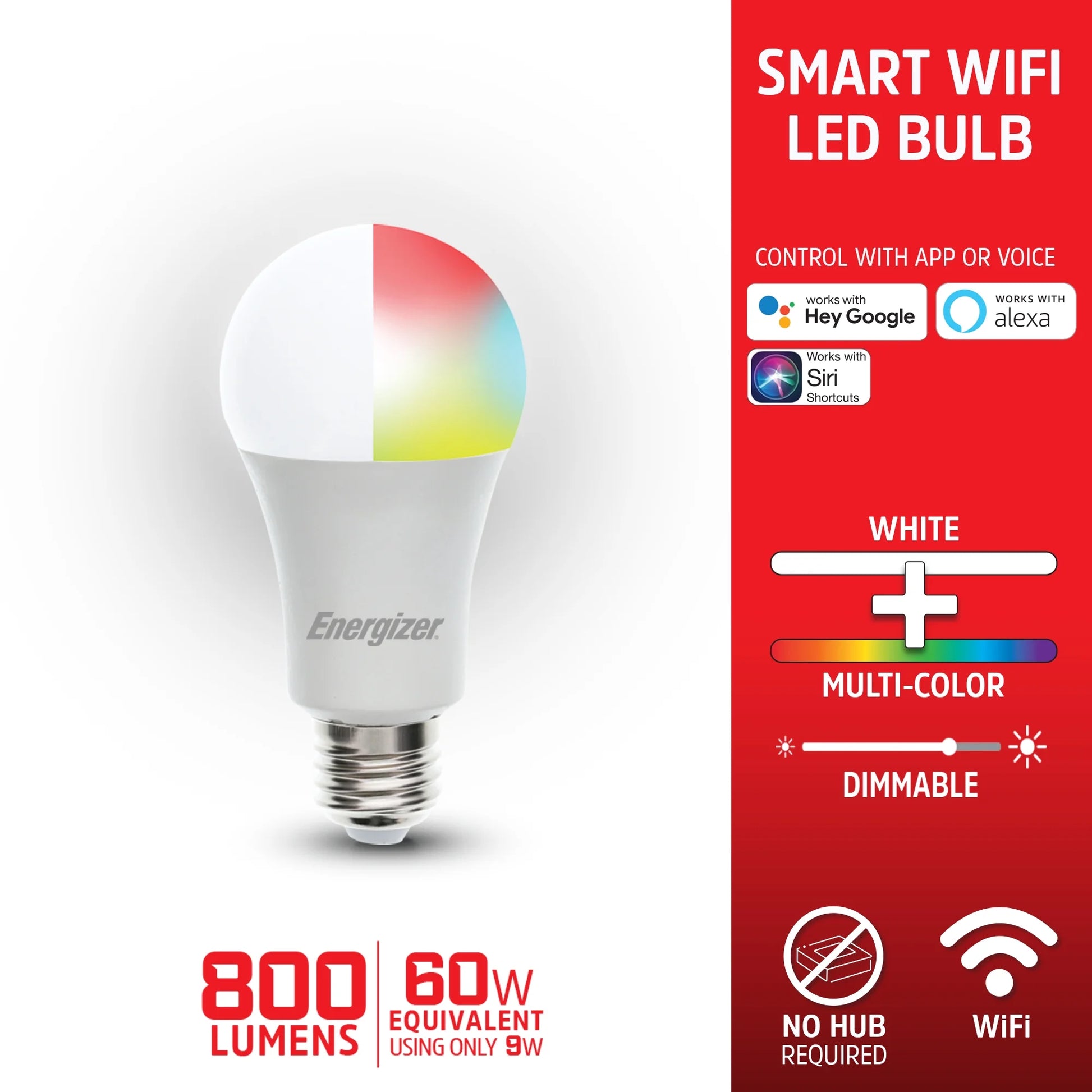 24-Pack Smart Wi-Fi Multi-Color and Single White LED Light Bulb, A19 Shape, E26 Base