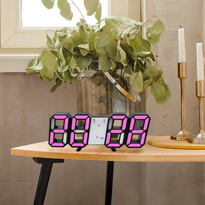 3D Smart Stereo Alarm Clock LED Clock Temperature Clock Korean Living Room 3D Wall Clock Digital Desk Clock Electronics for the Home