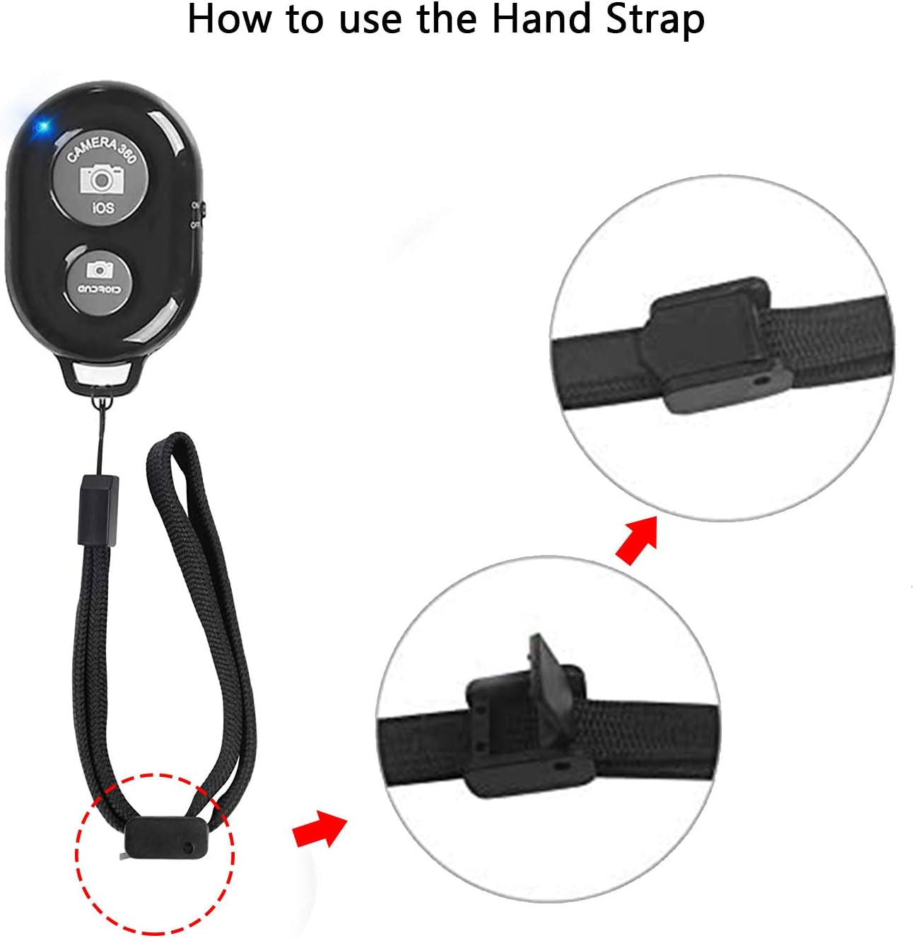 Wireless Remote Shutter for Cellphones and Tablets (3 Pack),  Bluetooth Remote for Iphone/Android Camera Control, Selfie Clicker for Photos and Videos - Wrist Strap Included