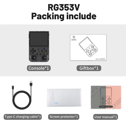 RG353V RG353VS Handheld Gam Console 3.5'' IPS Screen HDMI Output Android Linux OS Built-In Retro Emulator Player Gifts