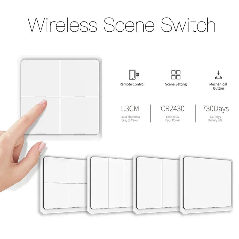 Zigbee 3.0 Tuya Smart Scene Switch Push Button 1/2/3/4 Gang 3 6 9 12 Scenes Automation Scenario Wireless Switch for Tuya Devices